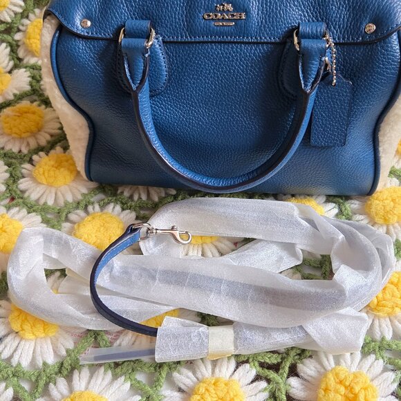 Coach Shearling Mini Bennett Satchel Bag + Matching Wristlet - Picture 9 of 15